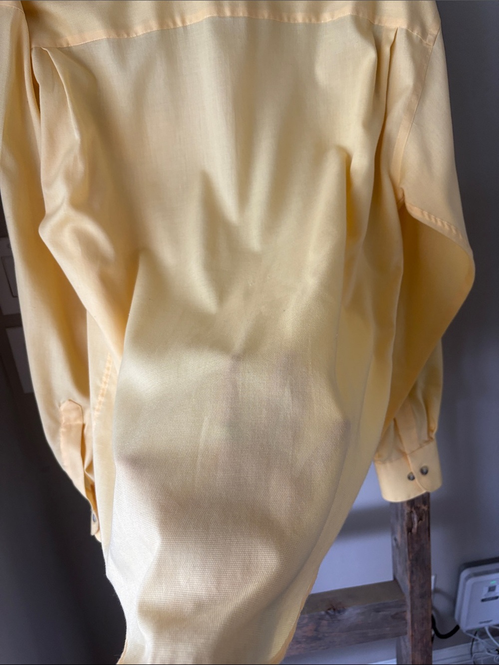 Vintage YSL Button-Up Shirt Large Wrinkle Resistant Butter Yellow - Picture 6 of 7